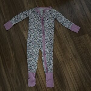 Dream Big Little Baby Girls 6-12 Months Hibiscus Hippie Van Footie Sleeper PJ